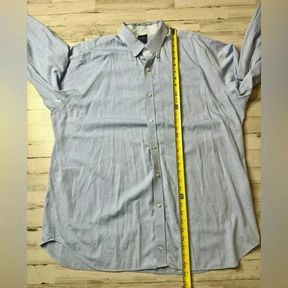 TAILORBYRD Shirt Mens XXl Long Sleeve Button Down Light Blue Solid - Picture 5 of 14